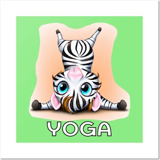 Zebra Doing Yoga - Time to Get Your Zen On! Posters and Art